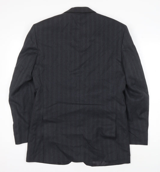 Daniel Drescott Men's Grey Striped Blazer 38 Long Classic