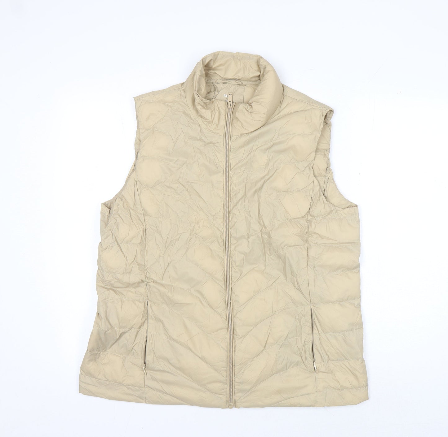 Marks and Spencer Women's Beige Sleeveless Waistcoat Size 16