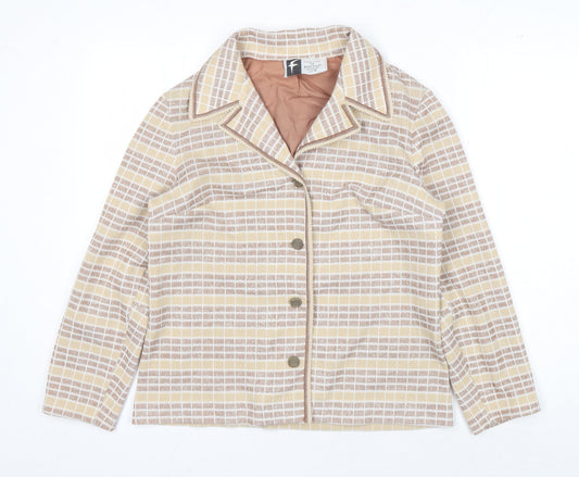 Fulton Women's Beige Check Jacket Size 18