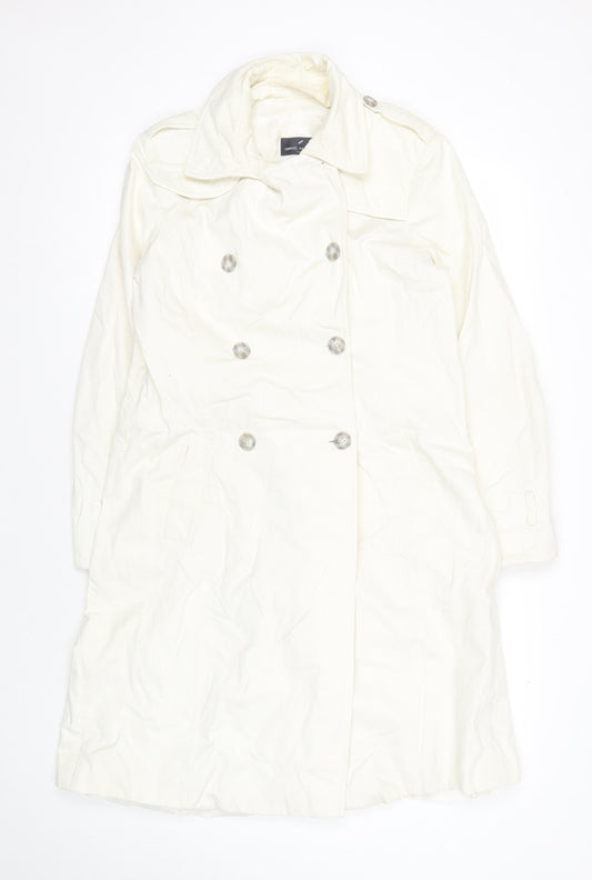 Daniel Hechter Women's White Trench Coat Size 12