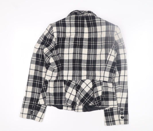 CC Women's Black and White Check Blazer - Size P