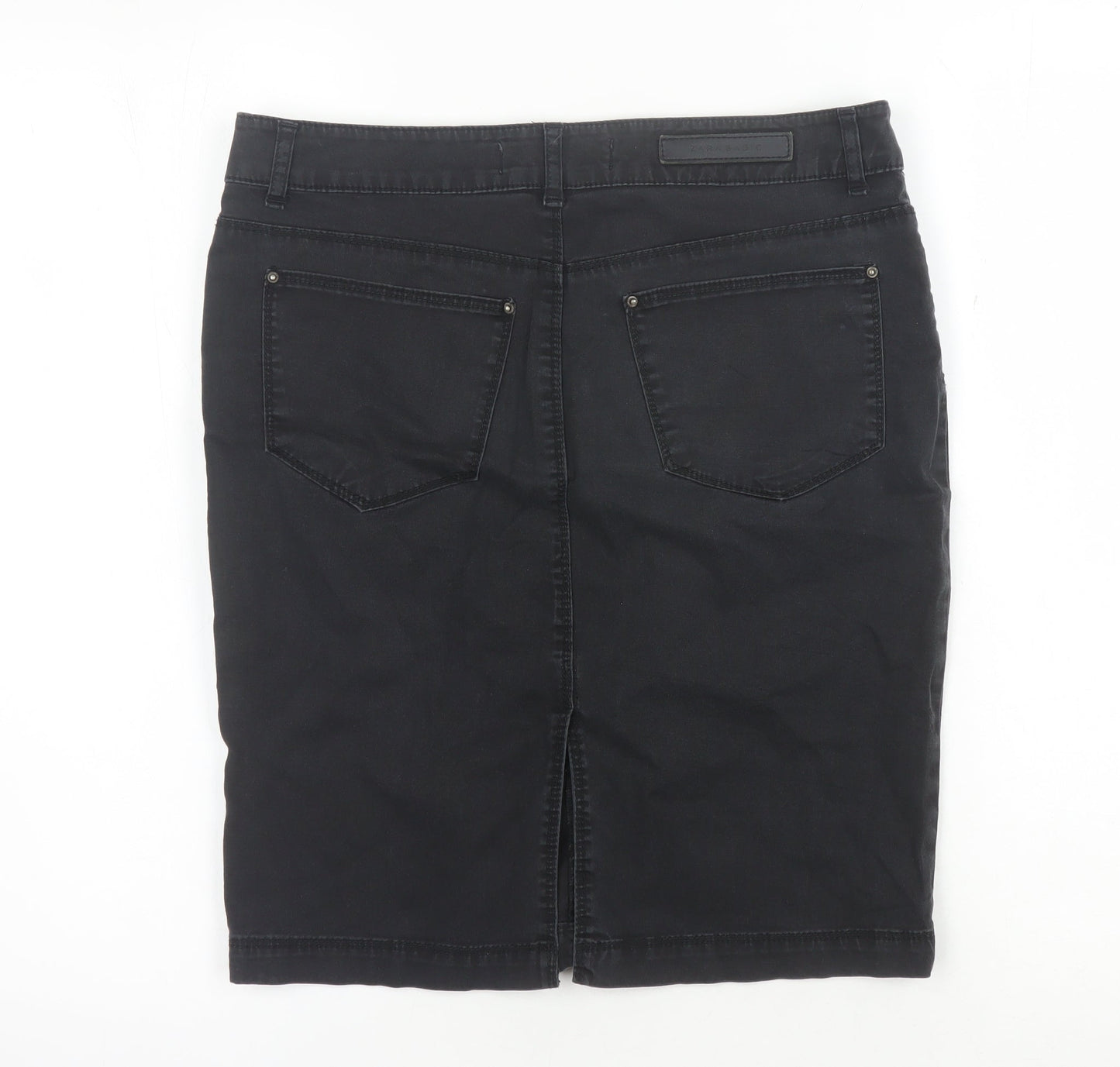 Zara Women's Black Denim Pencil Skirt Knee Length Size 6