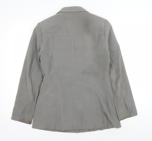 Hennes Women's Grey Long Blazer, Size 12, Button Closure