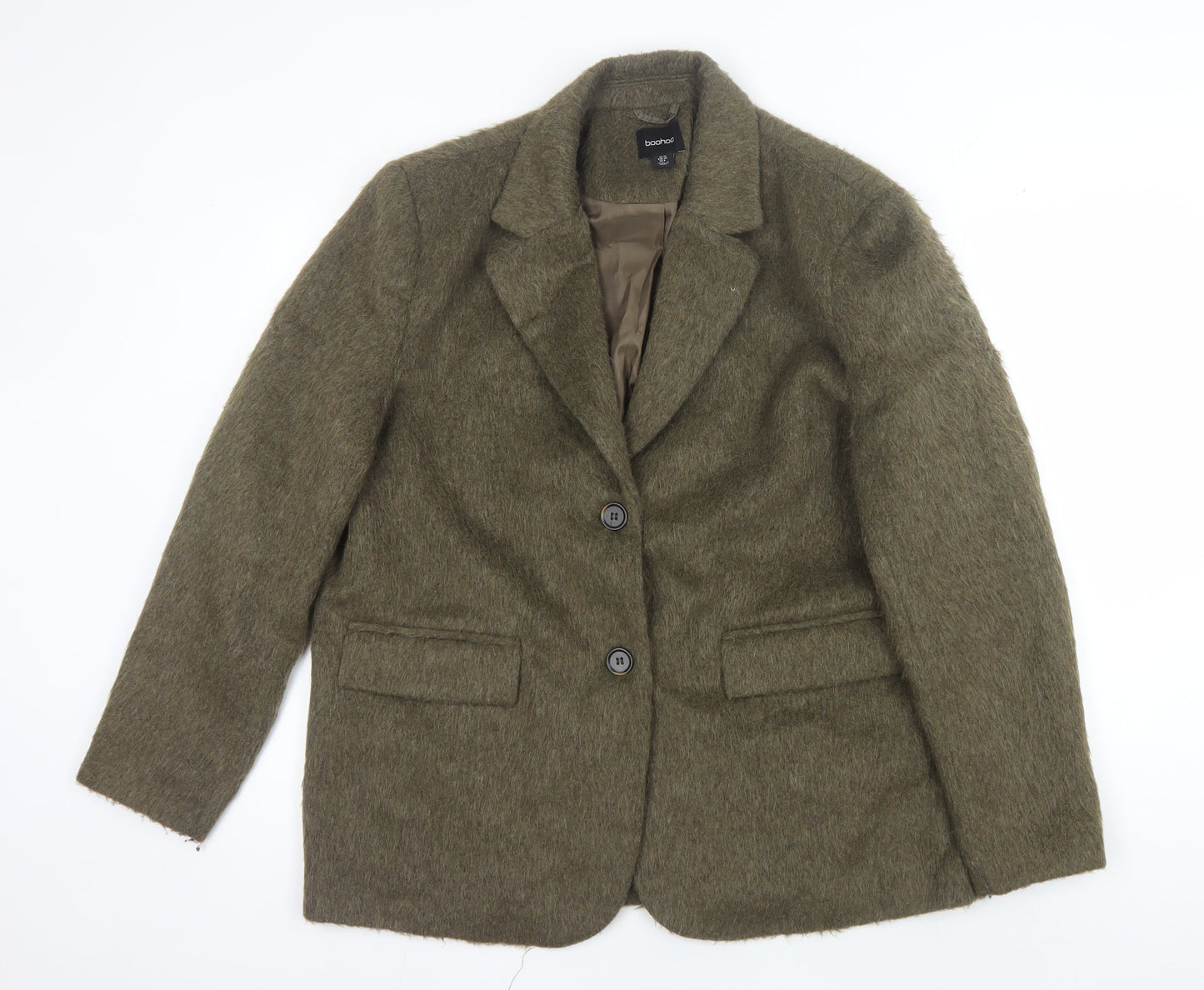 Boohoo Women's Brown Blazer Size 12 Button Workwear