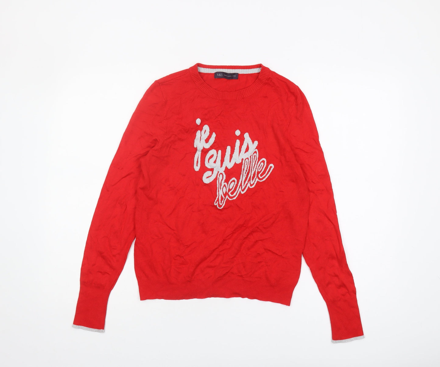 Marks and Spencer Women's Red Pullover Jumper Size 10