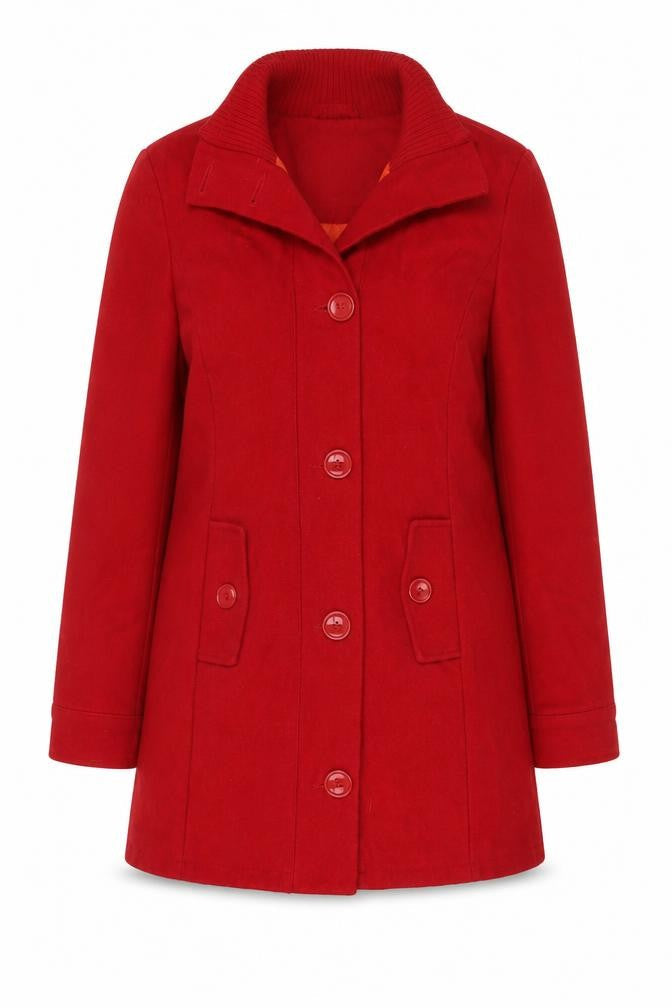 Paco Collection Red Mid-Length Women's Coat M
