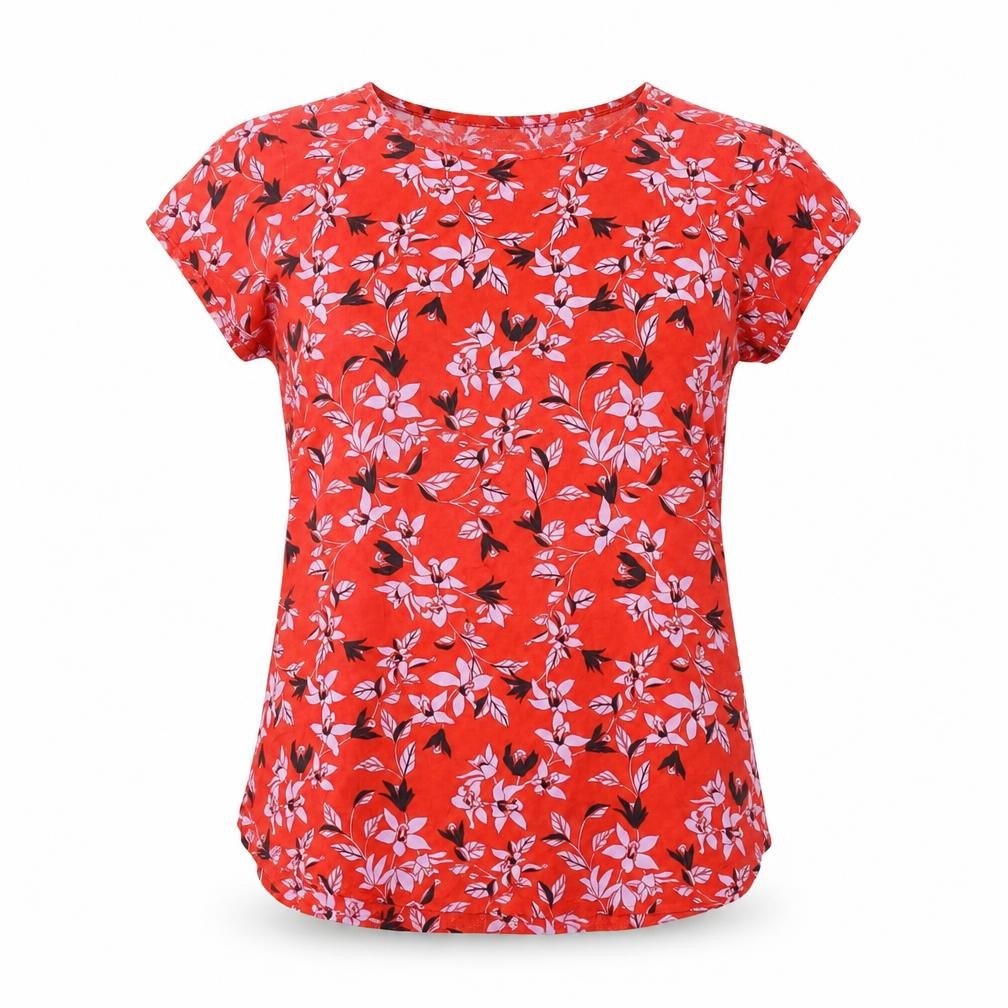 Womens UK Size XS VERO MODA Red Viscose T-Shirt