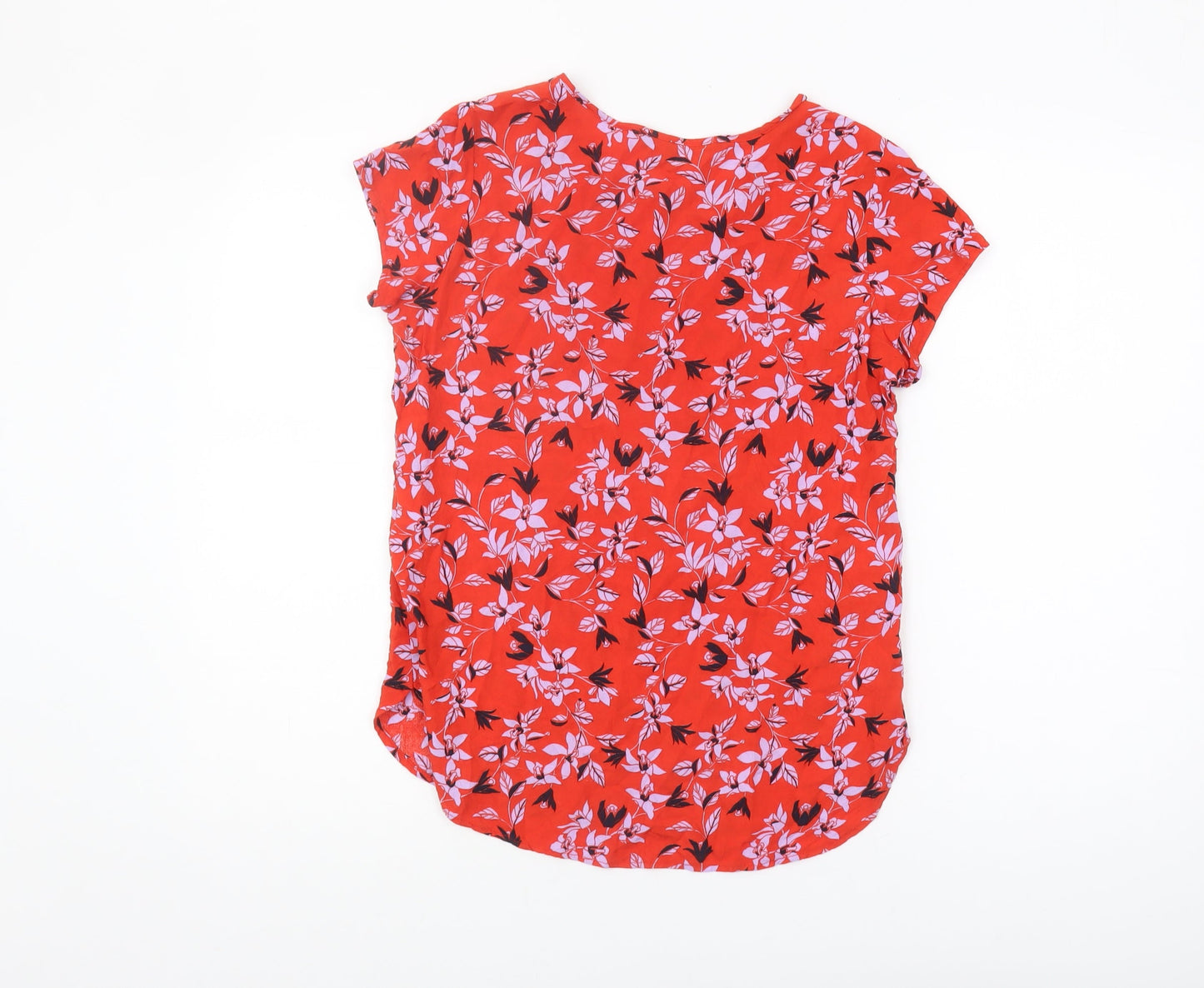 Womens UK Size XS VERO MODA Red Viscose T-Shirt