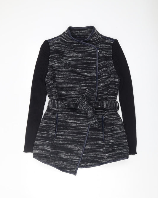 Marks and Spencer Women's Black Striped Jacket Size 10