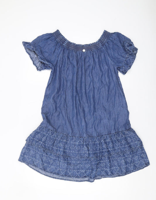 rich&royal Women's Blue Off Shoulder Denim Dress Size 10