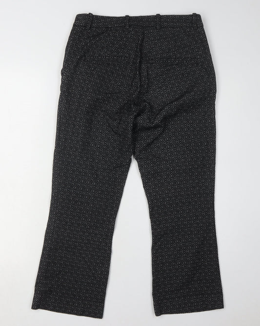 H&M Women's Black Geometric Trousers, Size 10
