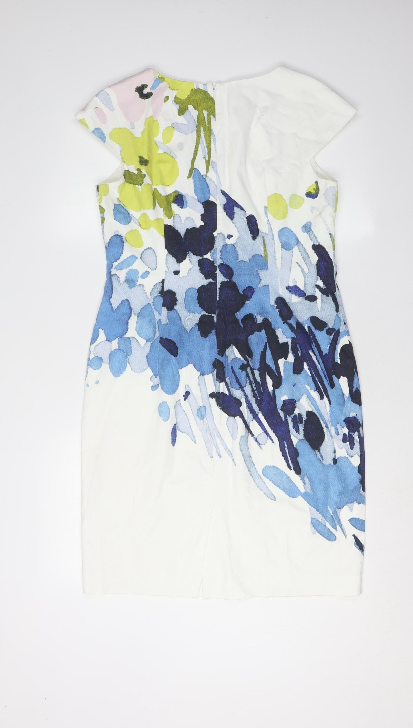 Hobbs Women's Multicoloured V-Neck Dress UK 12