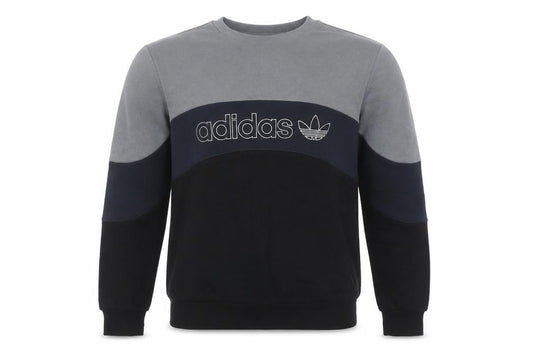 Adidas Boys Black Grey Colourblock Sweatshirt 13-14 Years