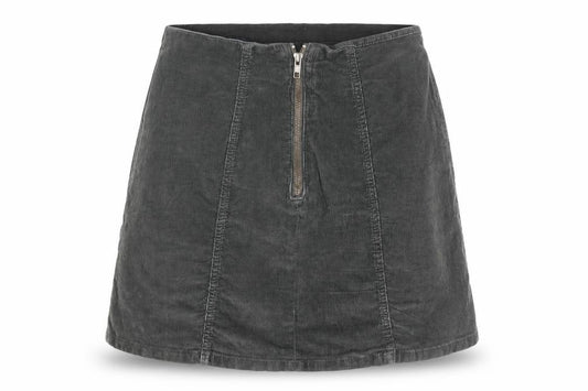 Superdry Women's Grey Corduroy A-Line Skirt XS