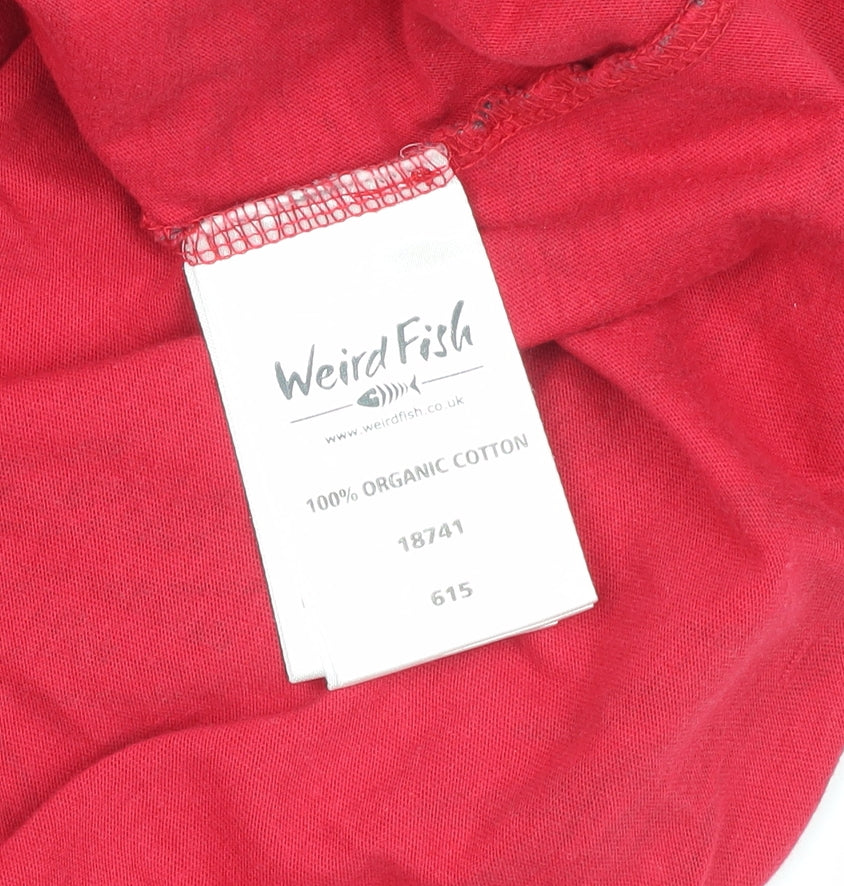 Weird Fish Women's Red Floral 3/4 Sleeve Dress