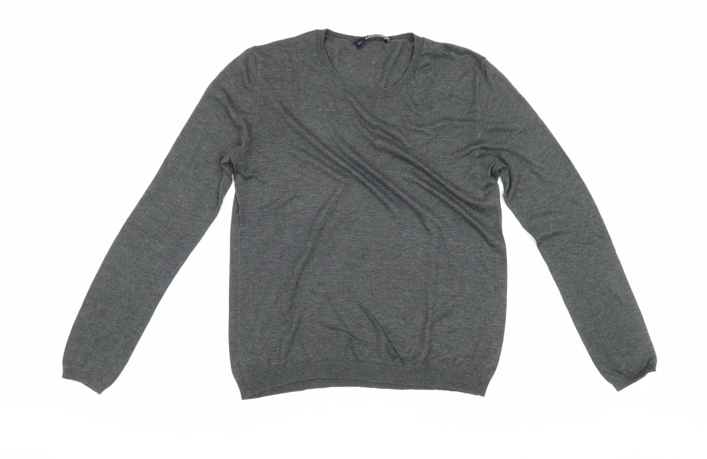 Zara Women's Grey Wool Blend Pullover Jumper L