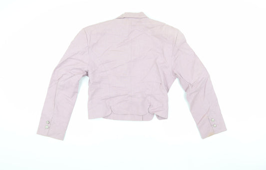 OuiSet Women's Pink Cropped Suit Jacket Blazer Size 8