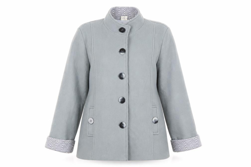 Anne de Lancay Women Grey Jacket Size M Polyester