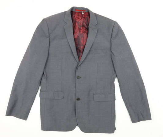 Ted Baker Men's Grey Wool Blazer 40R Business Formal