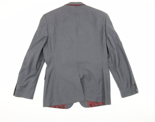 Ted Baker Men's Grey Wool Blazer 40R Business Formal