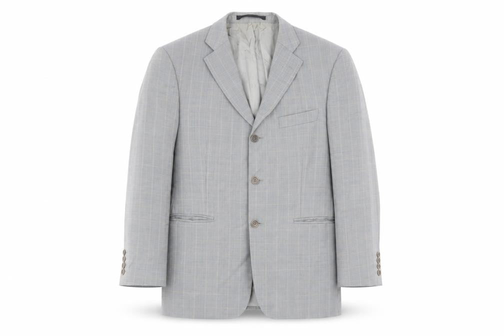 Marks and Spencer Men's Grey Check Blazer, 40 Short, Wool