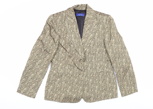 Wish Women's Beige Paisley Blazer, Size 14, Casual Chic