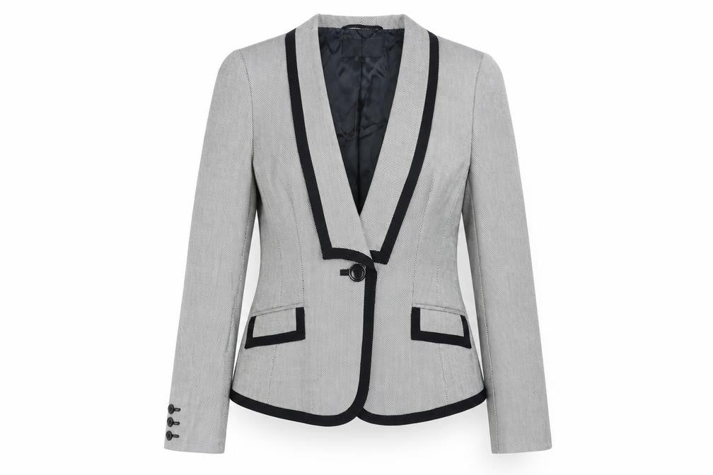 Jaeger Women’s Grey Blazer UK 10 Herringbone Lined