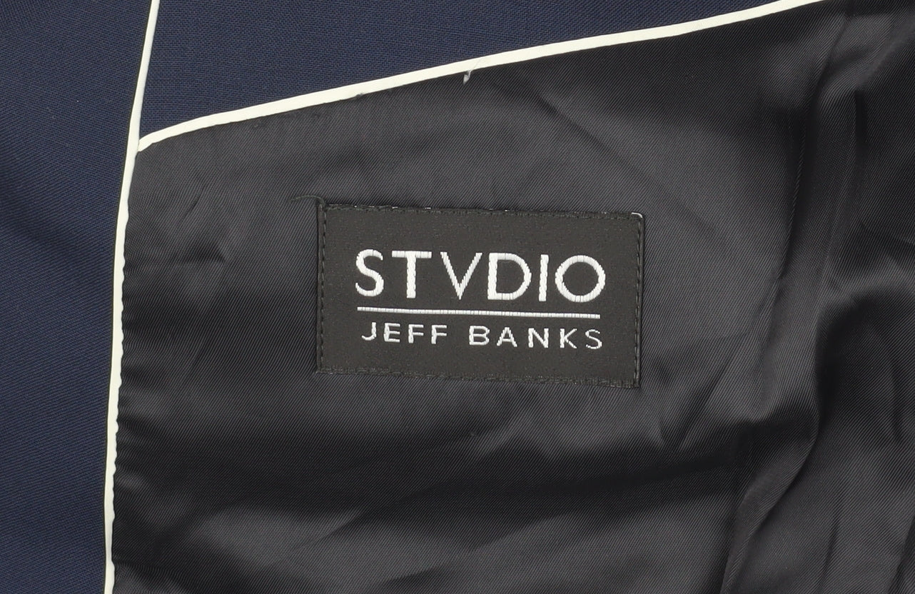 Jeff Banks Men's Blue Wool Blazer, 40S