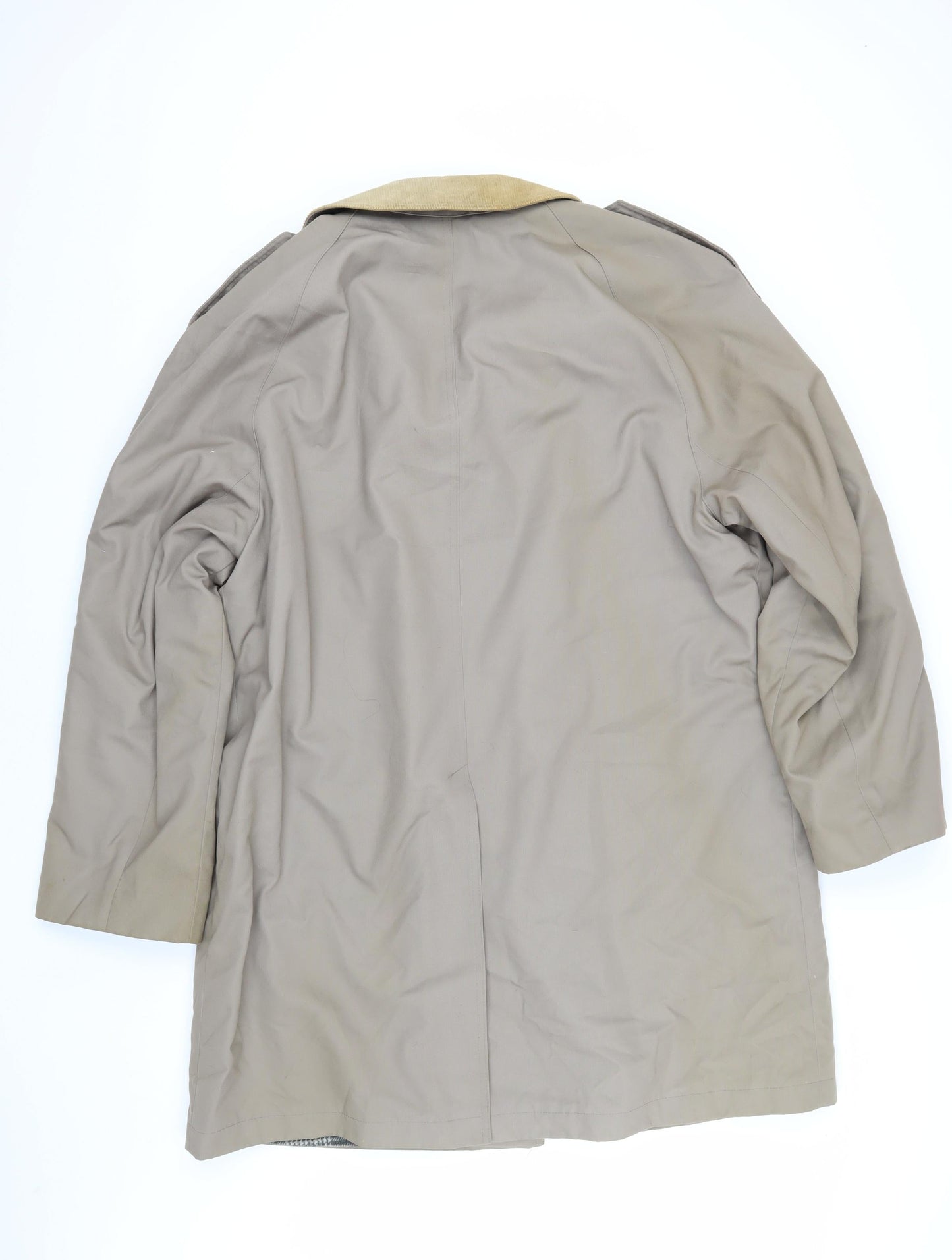 Canda Men's Beige 44in Check Lined Overcoat