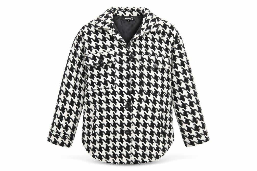 Front view of Missguided Women's Houndstooth Jacket, size 6, Classic