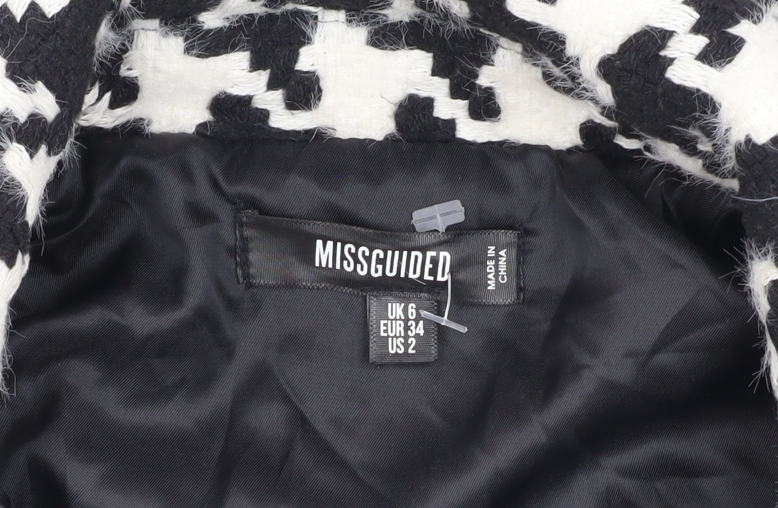 Missguided Women's Houndstooth Jacket Size 6 Classic