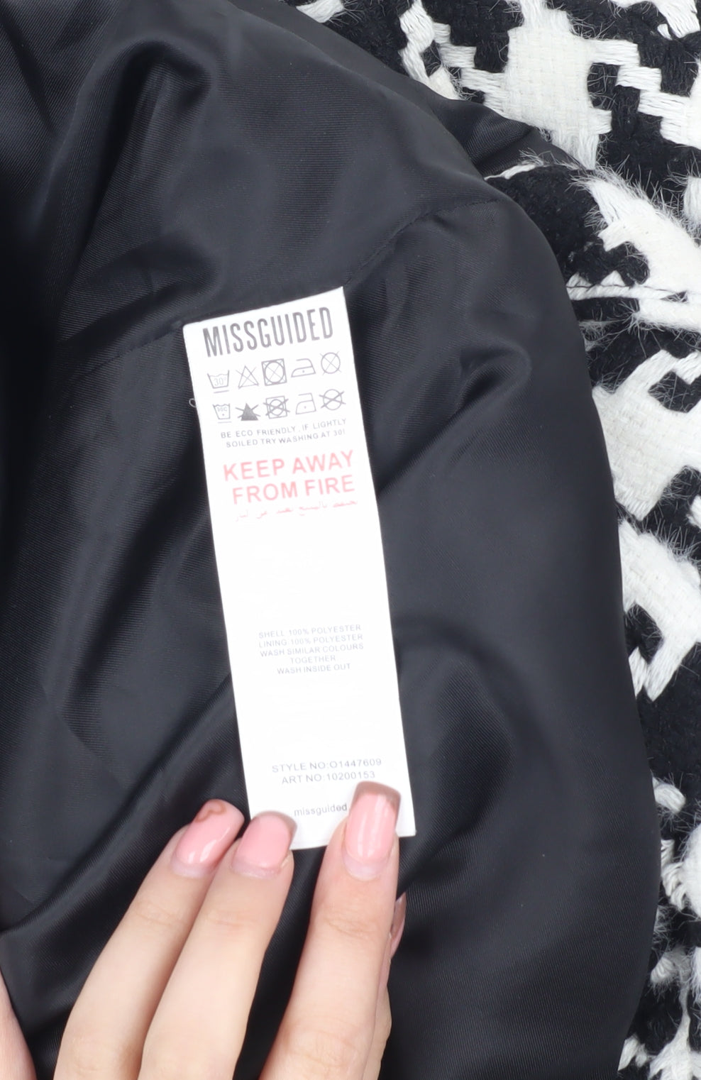 Missguided Women's Houndstooth Jacket Size 6 Classic