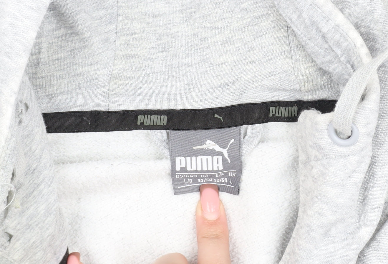 Puma Men's Grey Hooded Jacket L Full Zip Casual