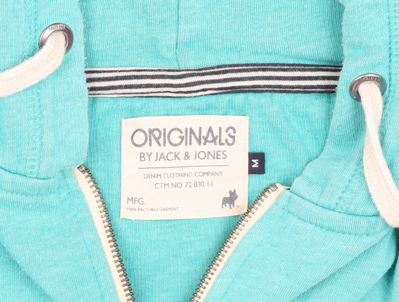 Jack & Jones Men's Green Hooded Jacket Size M Casual