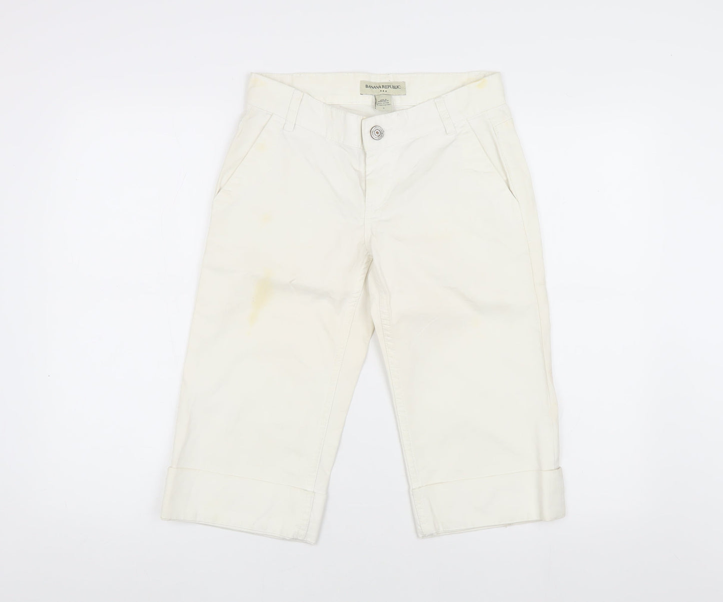 Banana Republic Women's White Chino Shorts 2XS Cotton