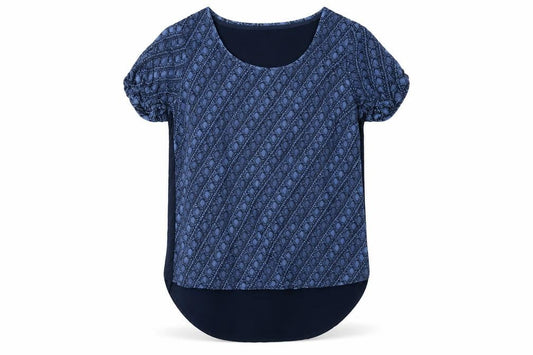 Womens UK Size 8 FatFace Blue Viscose T-Shirt