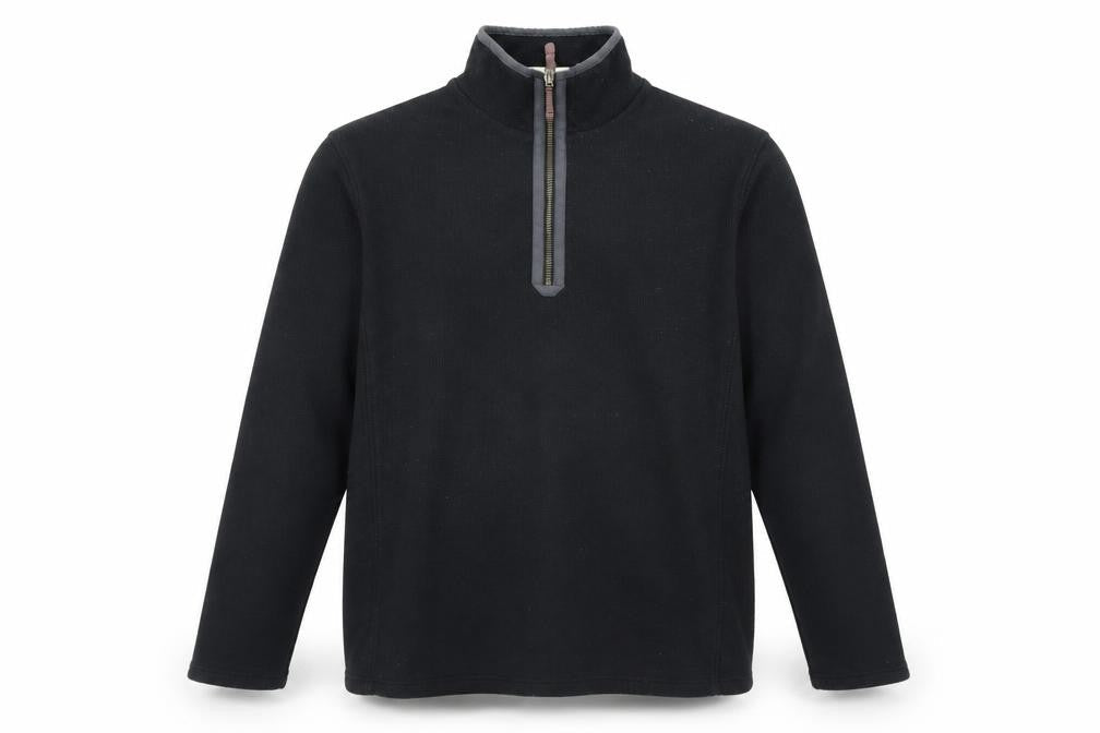 Mens UK L Regular Mountain Warehouse Black 1/4 Zip Sweatshirt