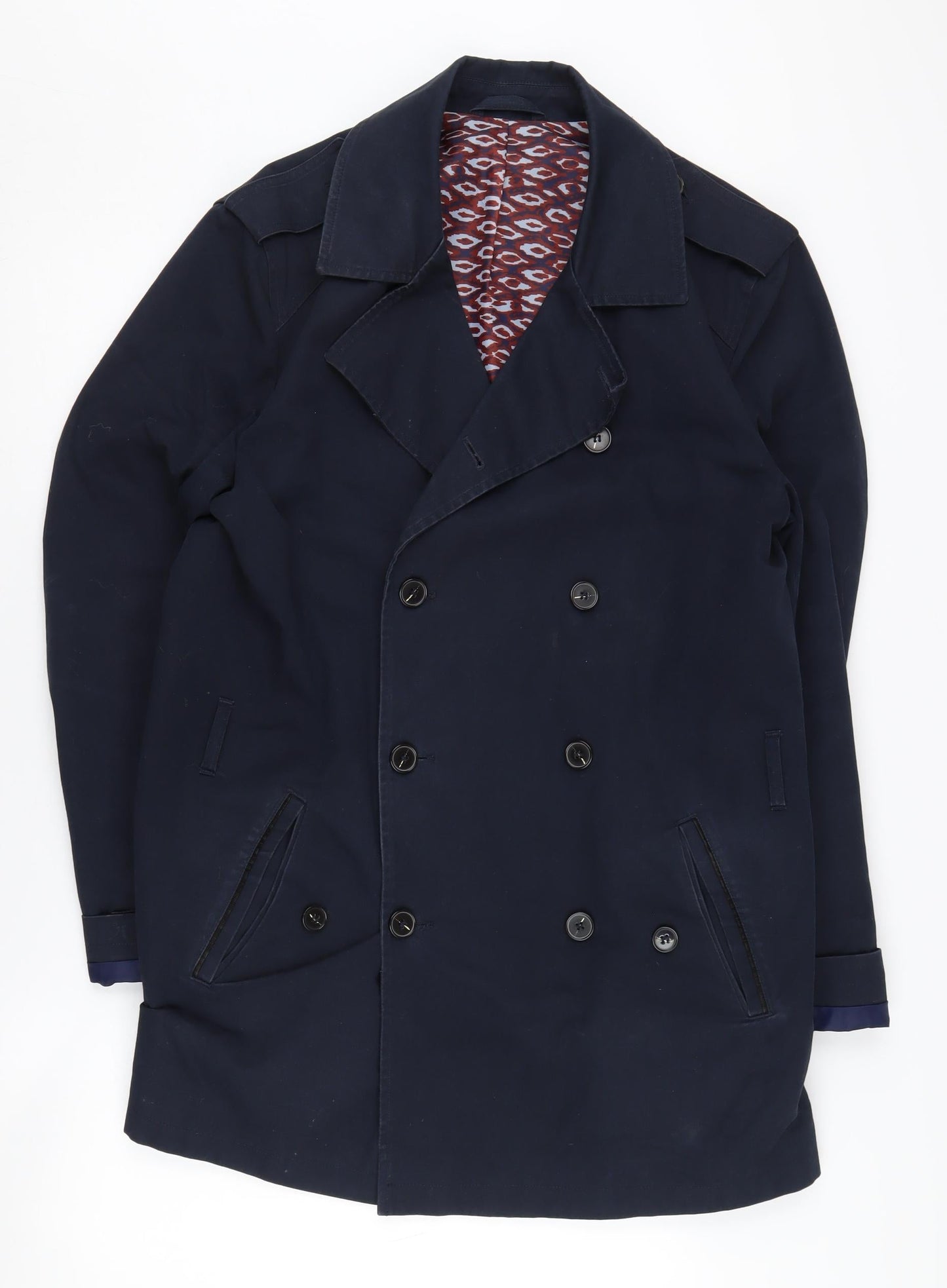 River Island Men's Blue Cotton Coat - Size L