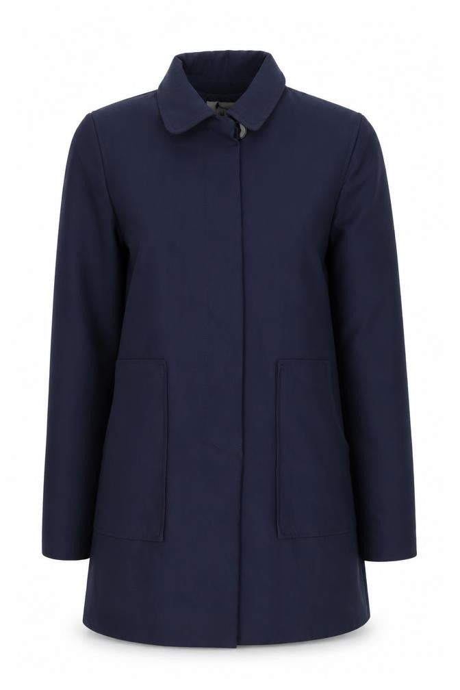 Zara Women's Blue XS Mid-Length Coat Cotton Blend