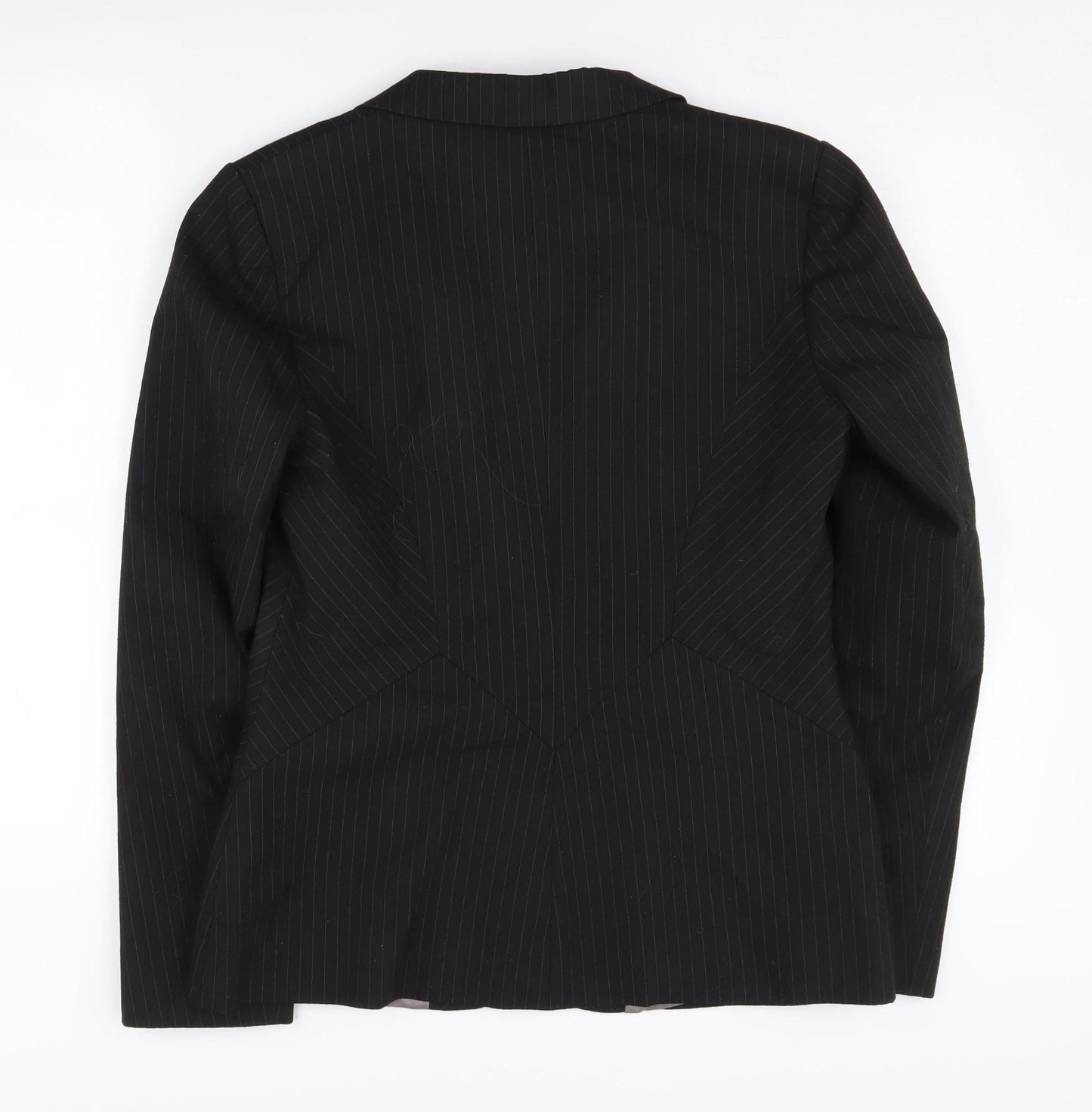 Oasis Women's Black Pinstripe Blazer Size 12