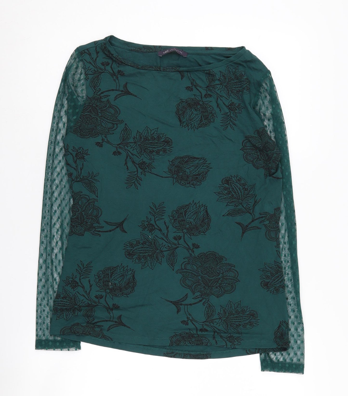 Marks and Spencer Green Floral Blouse UK 12