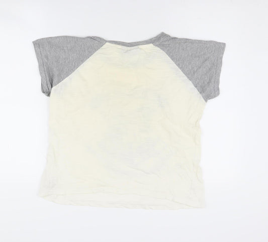 Harry Potter Women's Grey Ivory 10-12 Hogwarts Tee