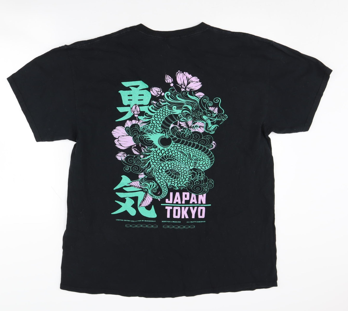 boohooMAN Black Graphic Print T-Shirt Men S