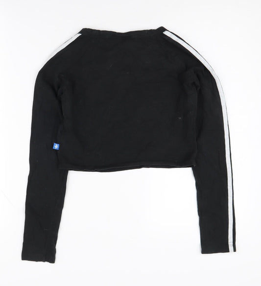 Adidas Women's Black Cropped T-Shirt Size 10
