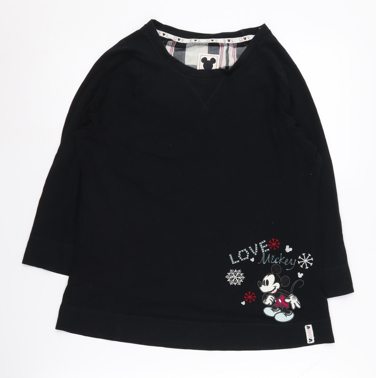 Marks and Spencer Women's Black Mickey Mouse T-Shirt Size 8