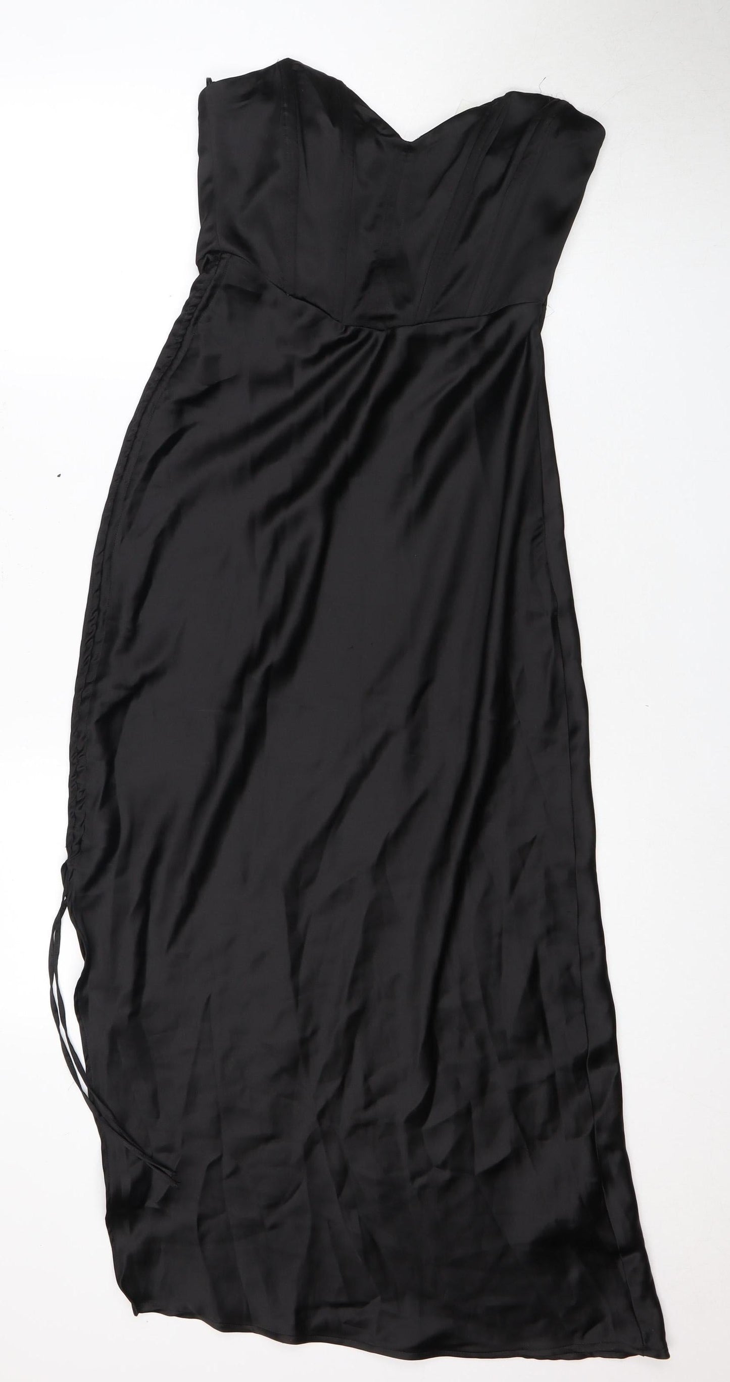 Zara Women's Black Long Dress, Size 12, Zip Closure
