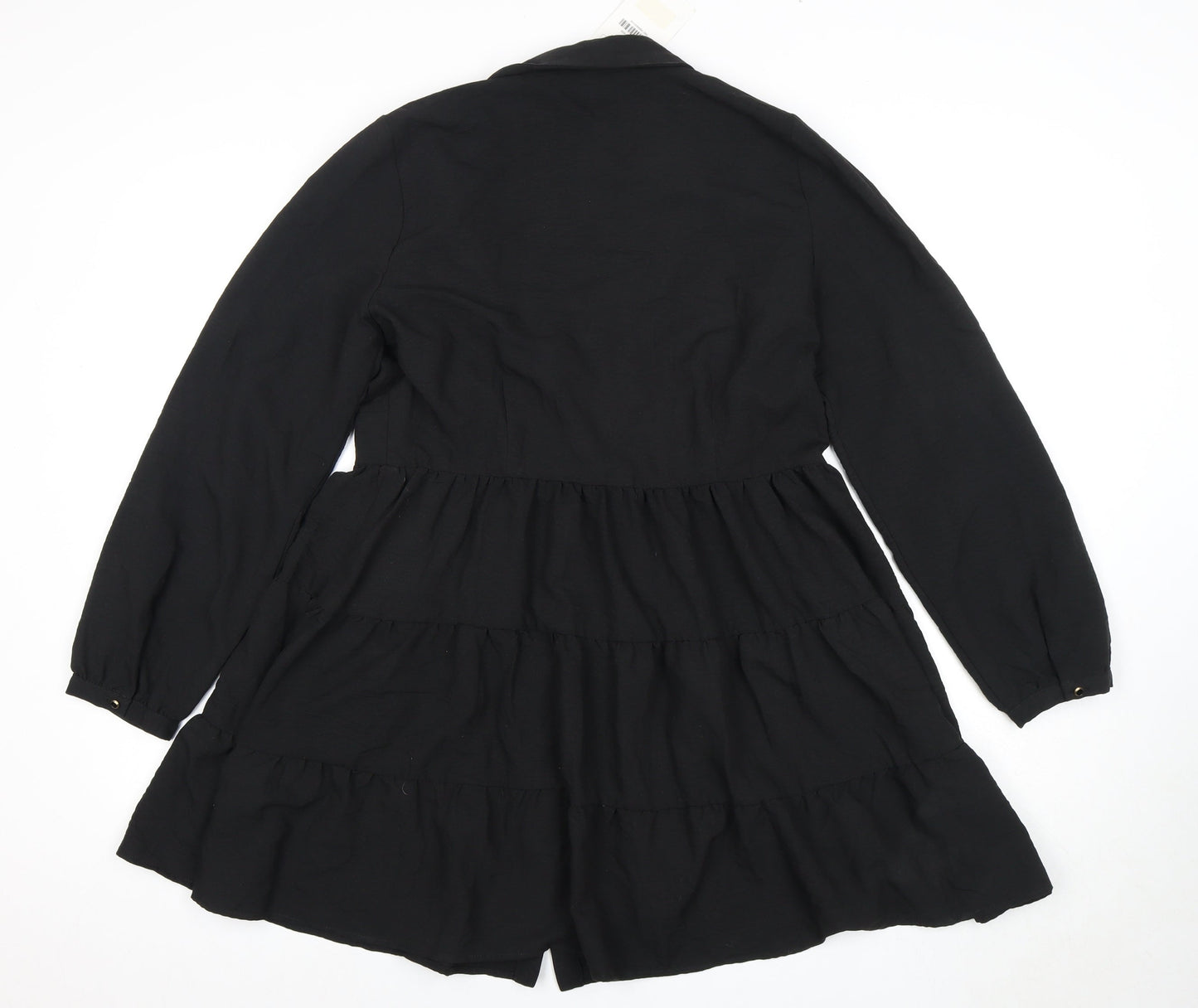 Zara Women's Black Long Sleeve V-Neck Dress