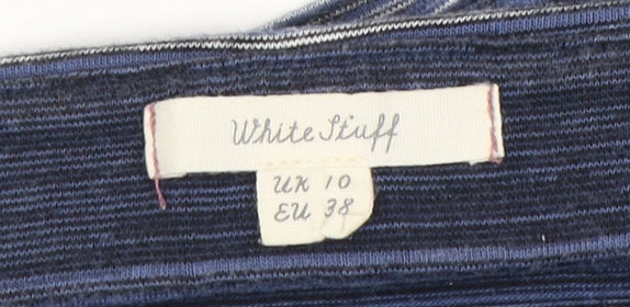 White Stuff Women's Blue Stripe Pencil Skirt Size 10