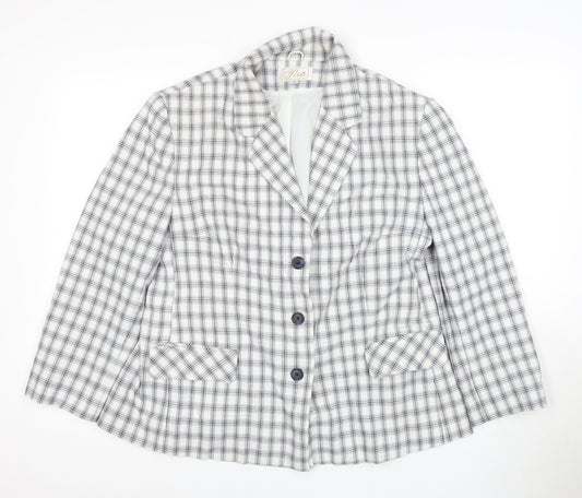 Pearle Women's Multicoloured Checked Blazer Jacket Size 12