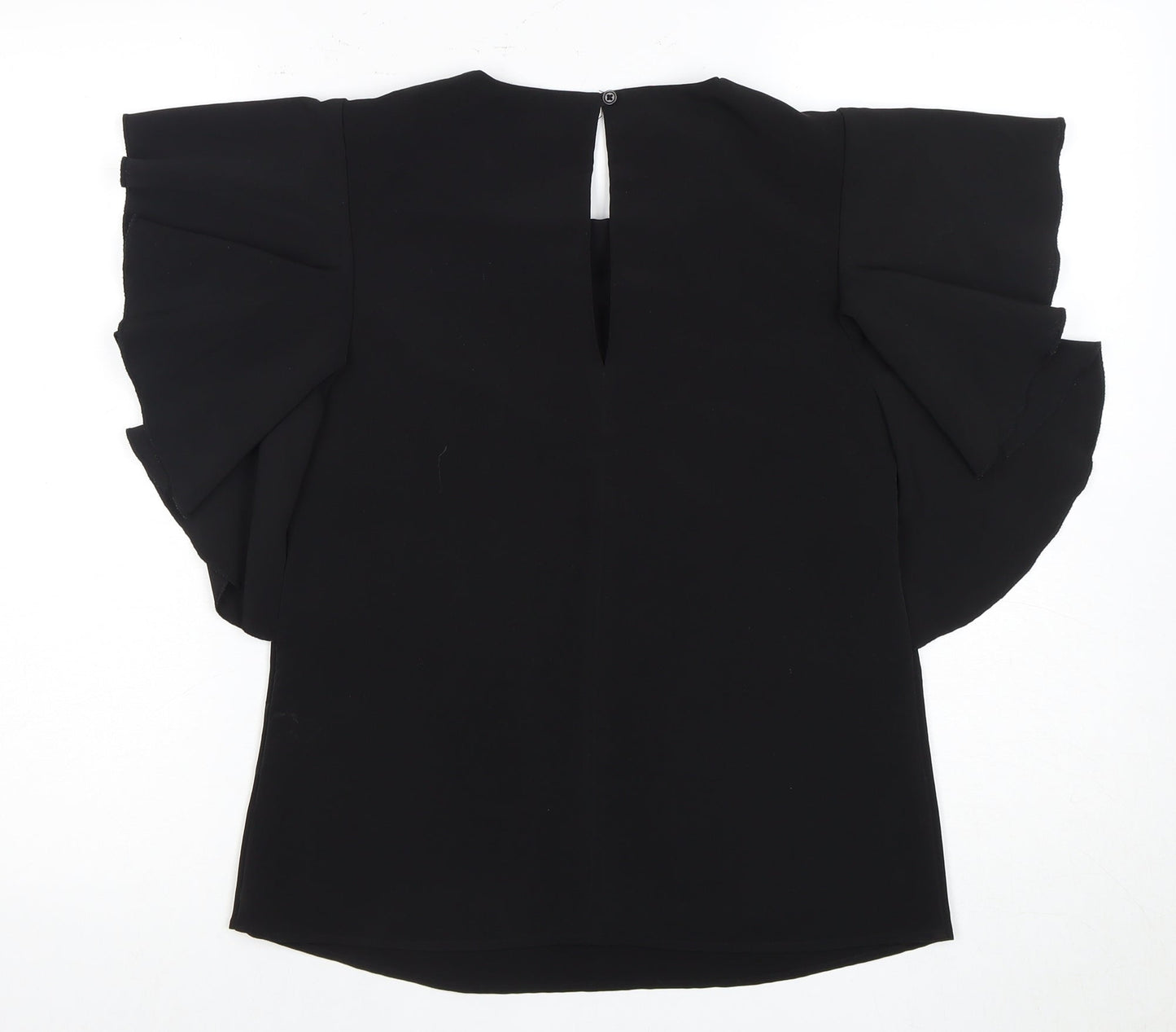 Warehouse Women's Black Flutter Sleeve Top Size 6